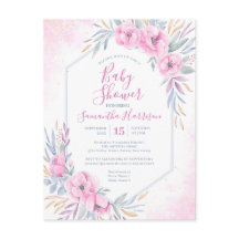 Chá de fraldas Elegante Floral Floral de Cor de Ág