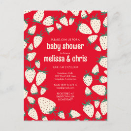 Cartão Postal De Convite Chá de fraldas PERSONALIZADO de Amorango Branco