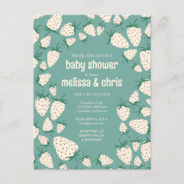 Cartão Postal De Convite Chá de fraldas PERSONALIZADO de Amorango Branco