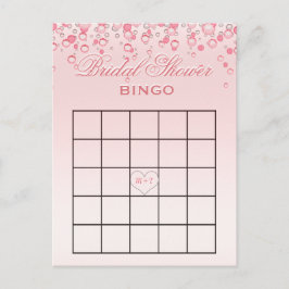 Cartão Postal De Convite Chá de panela Bingo | Cor-de-rosa