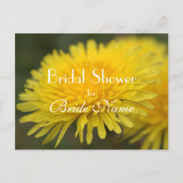 Cartão Postal De Convite chá de panela de dandelion amarelo bonito