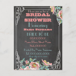 Cartão Postal De Convite chá de panela do quadro