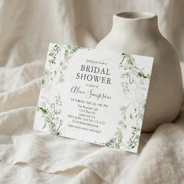 Cartão Postal De Convite Chá de panela Greenery do Orçamento