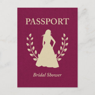 Cartão Postal De Convite Chá de panela Passport