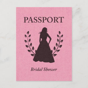 Cartão Postal De Convite Chá de panela Passport
