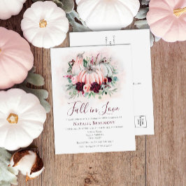 Cartão Postal De Convite Chá de panela Pumpkin Apaixonado Pelo Orçamento