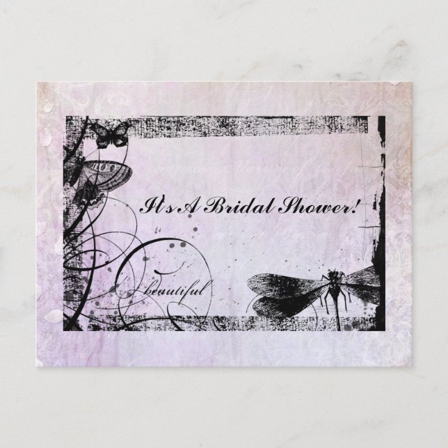 Cartão Postal De Convite Chá de panela WeddingBliss (Frente)