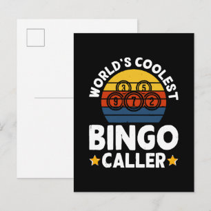 Cartão Postal De Convite Chamador de Bingo Mais Legal do Mundo