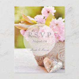Cartão Postal De Convite Cherry Blossoms-Pink Flowers Casamento RSVP