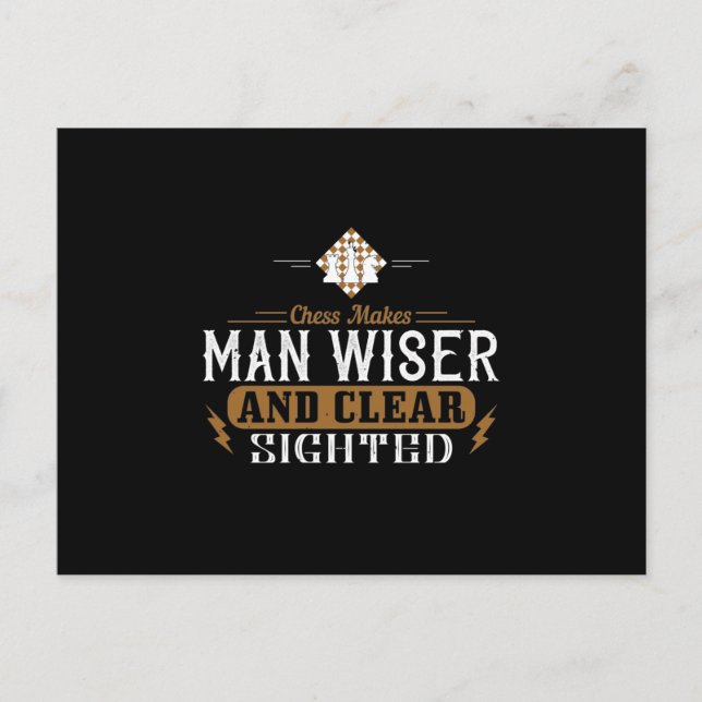 Cartão Postal De Convite Chess Makes Man Wiser And Clear-Sighted (Frente)