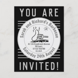 Cartão Postal De Convite Churrasco de Festa de Jardim