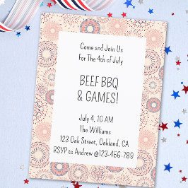 Cartão Postal De Convite churrasco do Dia da Independência dos Bombeiros em