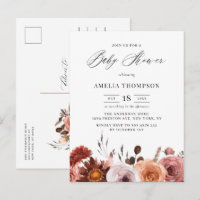 Chuva de Flores Boho Aquarela Chuveiro de Bebê Out