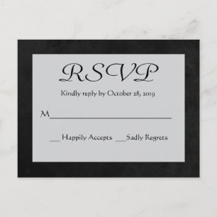 Cartão Postal De Convite Cinzas RSVP Vintage e placa Postada de quadro negr