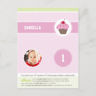 Cartão Postal De Convite CÍRCULOS DE PARTES: cupcake 3