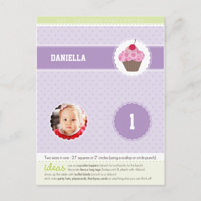 Cartão Postal De Convite CÍRCULOS DE PARTES: cupcake 5 (Frente)