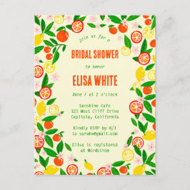 Cartão Postal De Convite Citrus Celebration CUSTOM Summer BRIDAL SHOWER