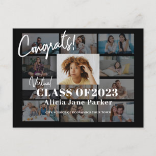 Cartão Postal De Convite Classe de Colagem de Fotos de Graduação de 2022
