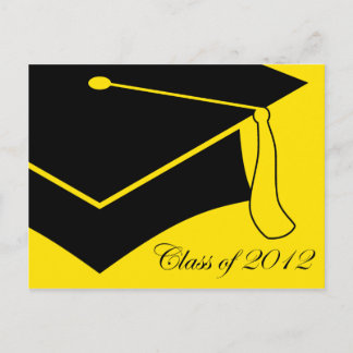 Cartão Postal De Convite classe do boné de graduação de 2012