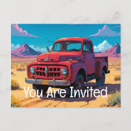 Cartão Postal De Convite Clássico Caminhão de Pickup Americano