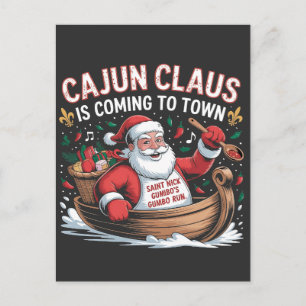 Cartão Postal De Convite Cláusula Cajun Está Chegando ao Natal Krampus