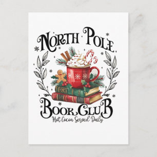 Cartão Postal De Convite Clube do Livro do Polo Norte Cacau Quente Natal