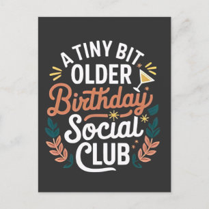 Cartão Postal De Convite Clube Social de Aniversário Um Pouco Mais Velho