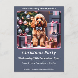 Cartão Postal De Convite Cockapoo Natal