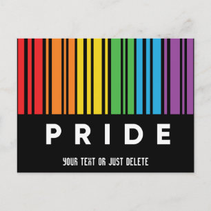 Cartão Postal De Convite Código de barras arco-íris personalizável LGBTQIA+