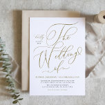 Cartão Postal De Convite Código QR de Casamento de Caligrafia Dourada<br><div class="desc">Convide a família e os amigos para o dia do seu casamento com o nosso cartão postal de casamento de código QR personalizável. Ele apresenta a frase "O Casamento de" em uma escrita caprichosa e integra perfeitamente um código QR personalizado para fácil acesso a todos os detalhes do seu dia...</div>