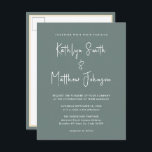 Cartão Postal De Convite Código QR Verde Sage - Tudo em um casamento modern<br><div class="desc">Sage Green Modern Script QR Code, Tudo Em Um Simples Cartão De Convite De Casamento. Celebre o seu dia especial com esta elegante e bela carta de convite para casamento para embelezar a sua ocasião especial. Todos os textos estão pré-organizados para que você personalize fácil e rapidamente com seus próprios...</div>