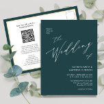 Cartão Postal De Convite Código QR Verde Tudo em Um Casamento de Script Mod<br><div class="desc">Código QR de Script Moderno Verde Tudo Em Um Cartão De Convite De Casamento Minimalista. Celebre o seu dia especial com esta elegante e bela carta de convite para casamento para embelezar a sua ocasião especial. Todos os textos estão pré-organizados para que você personalize fácil e rapidamente com seus próprios...</div>