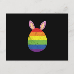 Cartão Postal De Convite Coelhinho Ovos de Arco-íris Lindo Bandeira do Orgu
