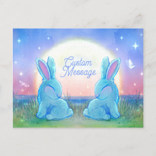 Cartão Postal De Convite Coelhinhos do Crepúsculo Personalizáveis