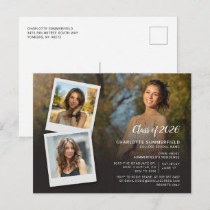 Cartão Postal De Convite Colagem de Fotos da Formatura de 2026 Festa de For