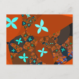 Cartão Postal De Convite Colcha Louca - DESENHO ABSTRATO FRACTAL