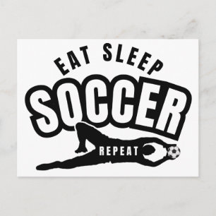 Cartão Postal De Convite comer dormir futebol repetir
