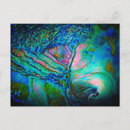 Cartão Postal De Convite Concha de Abalone Azul Dramática