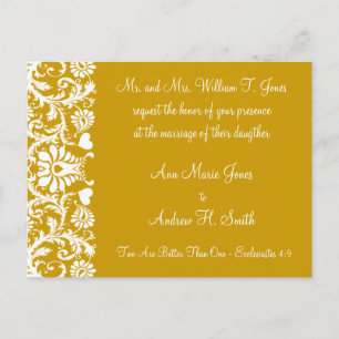 Cartão Postal De Convite Concurso de Casamento Cristão Carmel e Blueberry