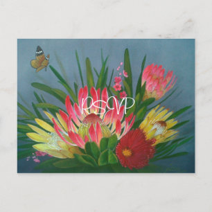 Cartão Postal De Convite Confirmação de Presença para Casamento com Proteas