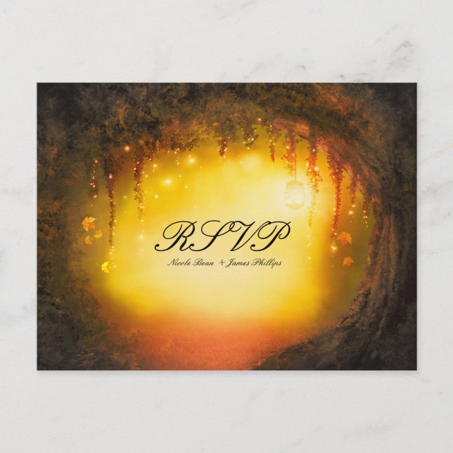 Cartão Postal De Convite Confirmação de Presença para Casamento Rústico Enc (Frente)