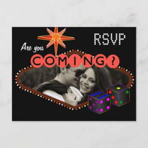 Cartão Postal De Convite Confirmação de Presença para Recepção de Casamento