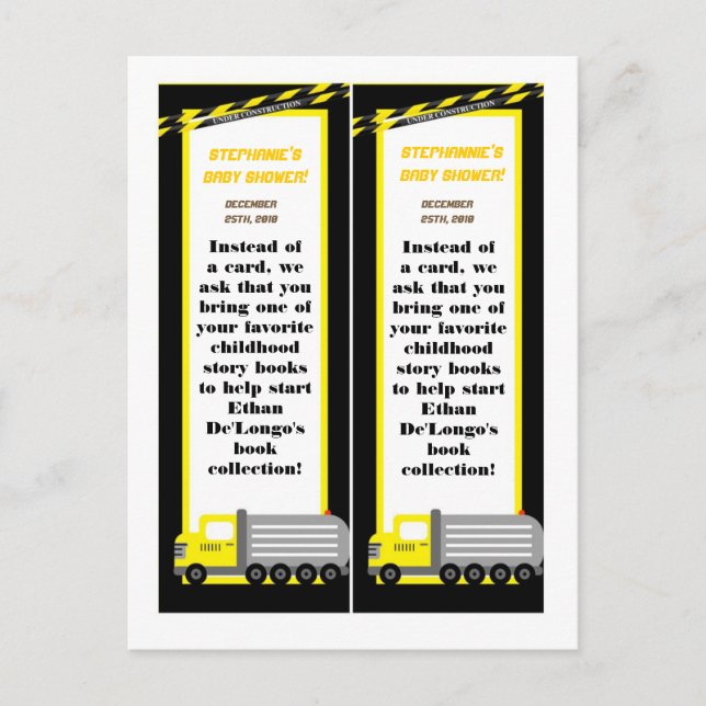 Cartão Postal De Convite Construção de 2 Marcas Registradas (Frente)