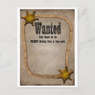 Cartão Postal De Convite Convidado do partido ocidental