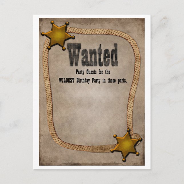 Cartão Postal De Convite Convidado do partido ocidental (Frente)