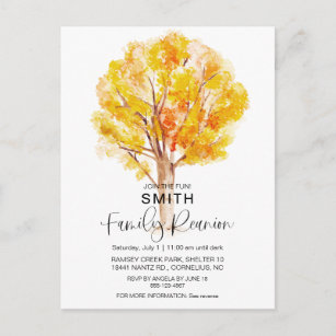 Cartão Postal De Convite Convidado QR para Reunião de Queda de Árvore da Fa