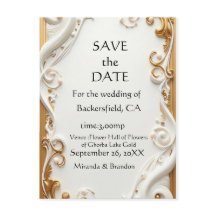 "Convite de Casamento Botânico Dourado Elegante -