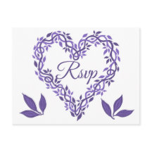 Coração de RSVP Ultra Violeta Casamento Púrpura Wo