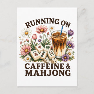 Cartão Postal De Convite Correndo em Cafeína & Mahjong