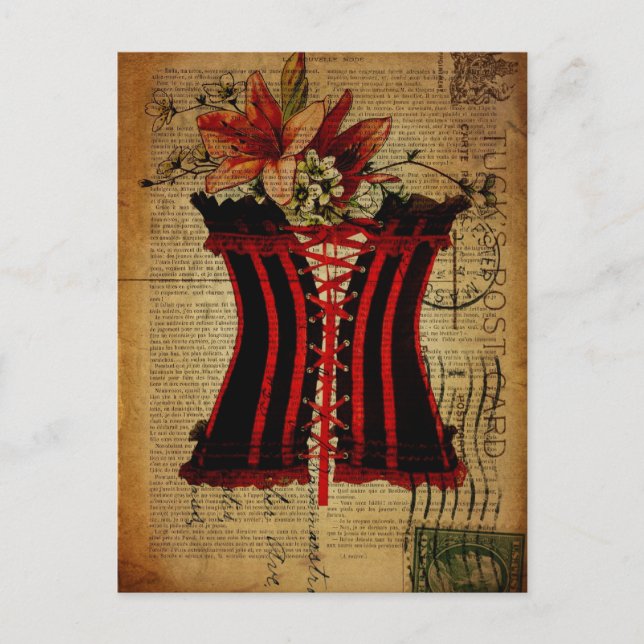 Cartão Postal De Convite Corset Festa de solteira de Paris (Frente)